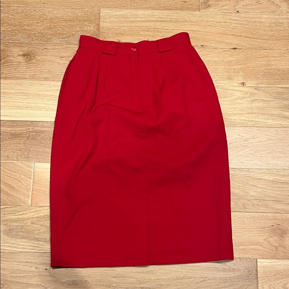 Paul Stanley vintage wool‎ Elegant Red Pencil Skirt for Women size 6